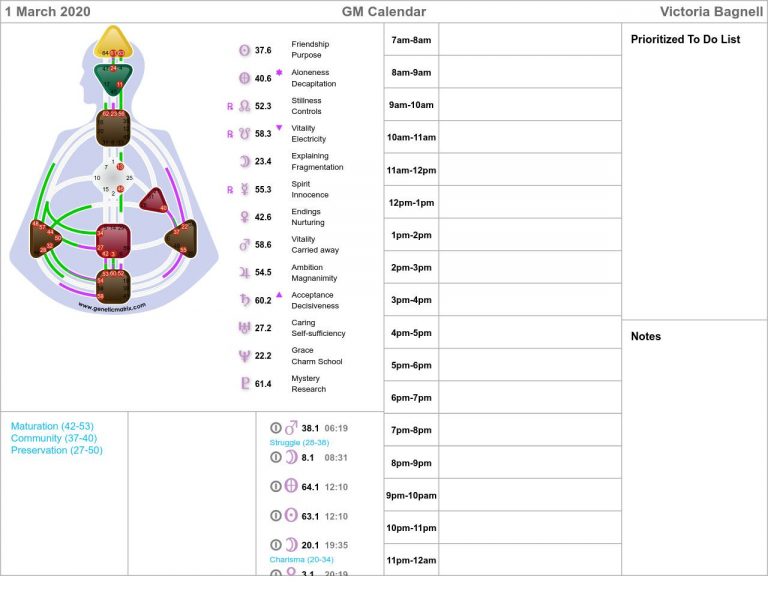 Automated Human Design Calendar Health Manifested