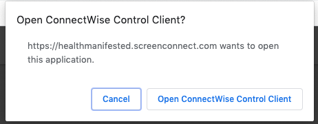 Open ConnectWise Control Client