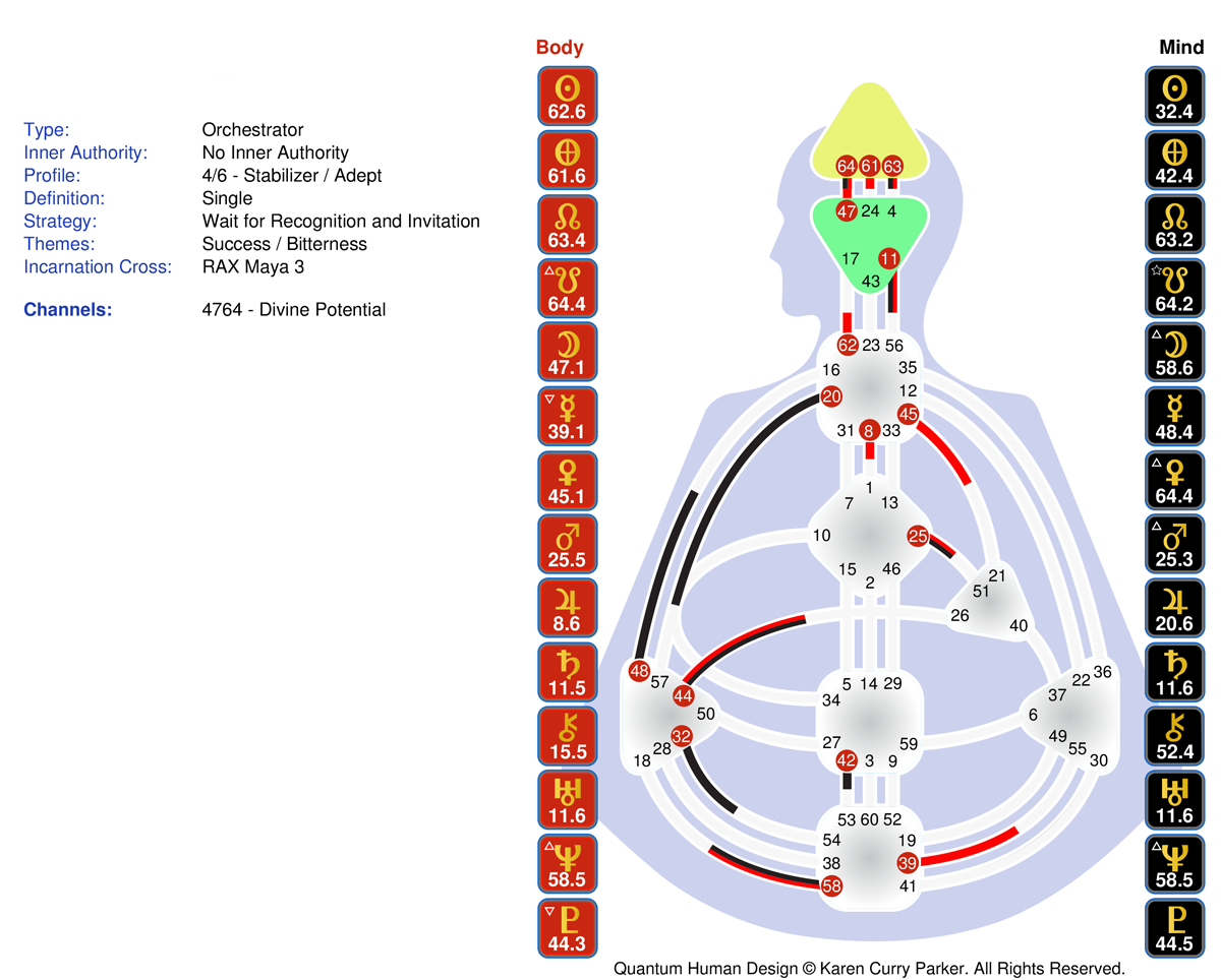 Quantum Alignment System Human Design Chart