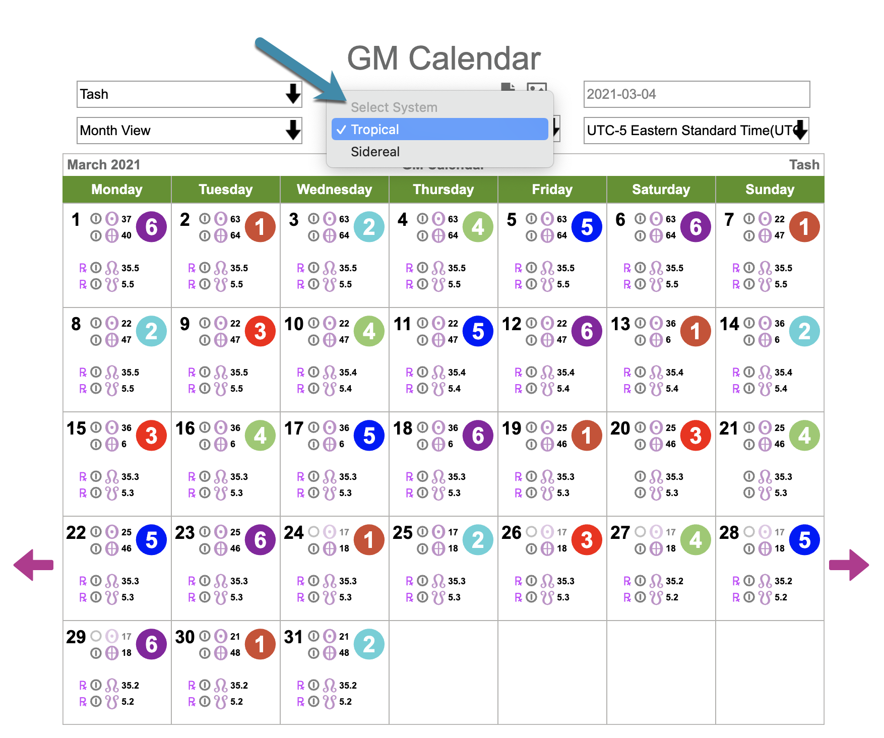 Tropical and Sidereal Human Design Calendar Health Manifested